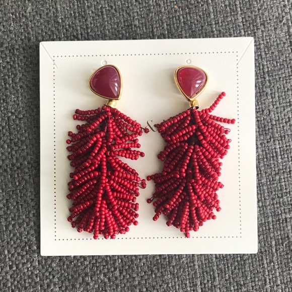 Stella & Dot Jewelry - Stella & Dot Riva Burgundy 2 in 1 Tassel Earrings